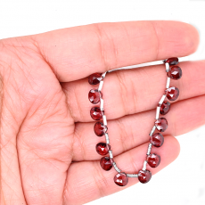 Garnet Drops Heart Shape 6x6mm Drilled Bead 15 Piece Line