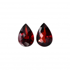 Garnet Pear Shape 10x7mm Matching Pair Approximately 3.80 Carat