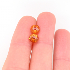 Golden Orange Citrine Round 6mm Matching Pair Approximately 1.44 Carat