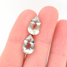 Green Amethyst Pear Shape 12x8mm Matching Pair Approximately 5 Carat