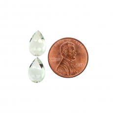 Green Amethyst Pear Shape 12x8mm Matching Pair Approximately 5 Carat