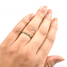 Green Diamonds 0.22 Carat Stackable Ring Band in 14K White Gold with White Diamonds