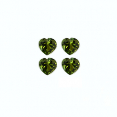 Green Tourmaline Heart Shape 4mm Approximately 0.85 Carat