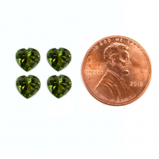 Green Tourmaline Heart Shape 4mm Approximately 0.85 Carat