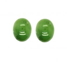 Jade Cab Oval 18x13mm Matching Pair Approximately 18 Carat