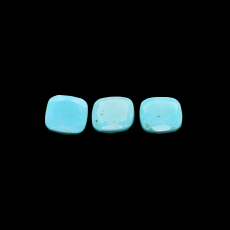 Kingman Turquoise Rose Cut Cushion 10x10mm Approximately 9 Carat