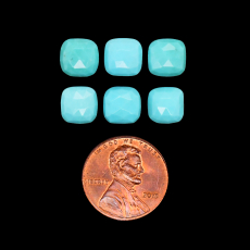 Kingman Turquoise Rose Cut Cushion Shape 8mm Approximately 9 Carat