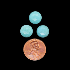 Kingman Turquoise Rose Cut Round 10mm Approximately 7 Carat