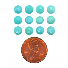 Kingman Turquoise Rose Cut Round 6mm Approximately 7 Carat