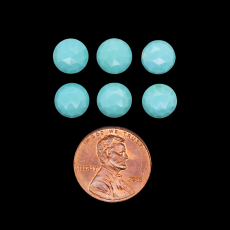 Kingman Turquoise Rose Cut Round 8mm Approximately 8 Carat