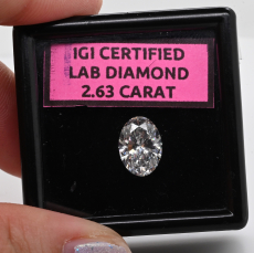 Lab Grown Diamond Oval 10.96x7.86x4.88mm Single Piece Approximately 2.63 Carat