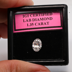 Lab Grown Diamond Oval 8.81x6.30mm Single Piece Approximately 1.35 Carat