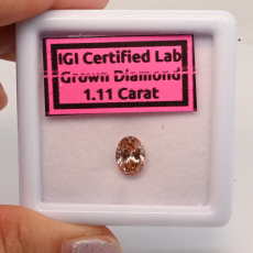 Lab Grown Pink Diamond Oval 8.01x5.92x3.47mm Single Piece Approximately 1.11 Carat