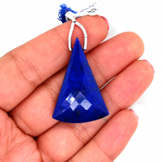 Lapis Drop Conical Shape 38x25mm Drilled Bead Single Pendant Piece