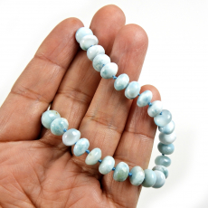 Larimar Bead Rondelle Shape 6mm Accent Beads 6 Inch Line