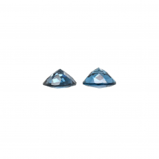 London Blue Topaz Round 7mm Matching Pair Approximately 2.70 Carat