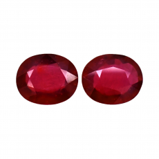 Madagascar Ruby Oval 12x10x5.5mm Matching Pair Approximately 11 Carat