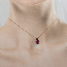 Madagascar Ruby Pear Shape 1.08 Carat Pendant in 14K Rose gold