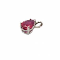 Madagascar Ruby Pear Shape 1.2 Carat Pendant in 14K White Gold