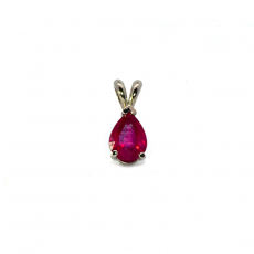 Madagascar Ruby Pear Shape 2.15 Carat Pendant in 14K White Gold (Chain Not Included)