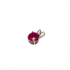 Madagascar Ruby Round 2.04 Carat Pendant in 14K White Gold(Chain Not Included)