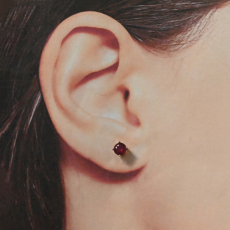 Madagascar Ruby Round 2.61 Carat Stud Earring in 14k Rose Gold