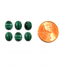 Malachite Cabs Oval 9x7mm Approximately 15 Carat