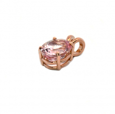 Morganite Oval Shape 1.02 Carat Pendant  in 14K Rose Gold