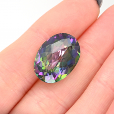 Mystic Topaz Oval 18x13mm Single Piece Approximately 15 Carat