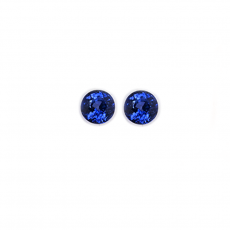 Nigerian Blue Sapphire Round 5.2mm Matching Pair Approximately 1.74 Carat