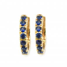 Nigerian Sapphire 0.51 Carat Hoops Earring In 14K Yellow Gold