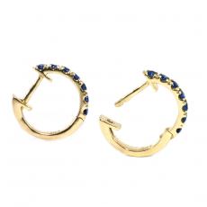 Nigerian Sapphire 0.51 Carat Hoops Earring In 14K Yellow Gold