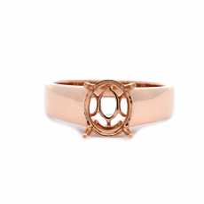 Oval 10x8mm Men's Ring Semi Mount In 14K Rose Gold(RG0583)