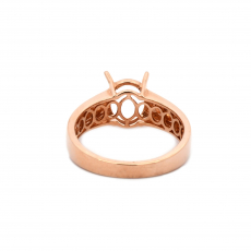 Oval 10x8mm Men's Ring Semi Mount In 14K Rose Gold(RG0583)