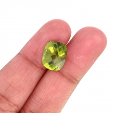 Peridot Elongated Cushion Shape 12x10mm Single Piece 5.11 Carat