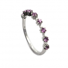 Pink Sapphire 0.32 Carat Stackable Ring band in 14K White Gold