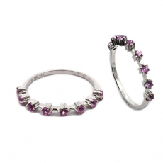 Pink Sapphire 0.32 Carat Stackable Ring band in 14K White Gold