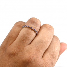 Pink Sapphire 0.32 Carat Stackable Ring band in 14K White Gold