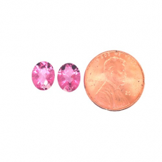 Pink Topaz Oval 10x8mm Matching Pair Approximately 5.90 Carat