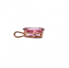 Pink Topaz Oval 2.80 Carat Pendant In 14K Rose Gold (Chain Not Included)