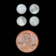 Rainbow Moonstone Drops Round 8mm Drilled Top to Bottom Beads 4 Pieces