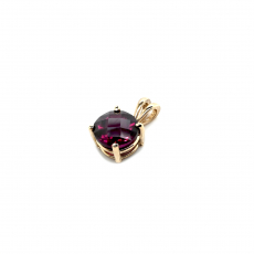 Rhodolite Garnet Round 2.76 Carat Pendant in 14K Yellow Gold(Chain Not Included)