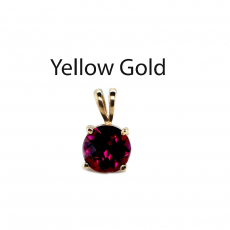 Rhodolite Garnet Round 2.76 Carat Pendant in 14K Yellow Gold(Chain Not Included)