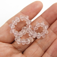 Rose Quartz Beads Roundelle Shape 6mm Accent Bead 6 Inch line