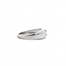 Round 4mm Men's Ring Semi Mount  In 14K White Gold(RG5797)