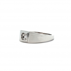 Round 4mm Men's Ring Semi Mount  In 14K White Gold(RG5797)