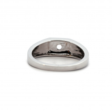 Round 4mm Men's Ring Semi Mount  In 14K White Gold(RG5797)