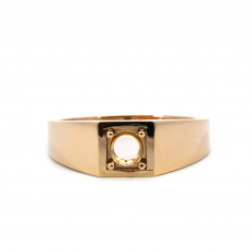 Round 5mm Men's Ring Semi Mount In 14K Yellow Gold