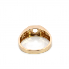 Round 5mm Men's Ring Semi Mount In 14K Yellow Gold