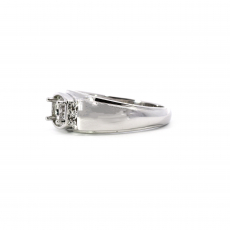 Round 6mm Ring Semi Mount in 14K White Gold with Diamond Accents